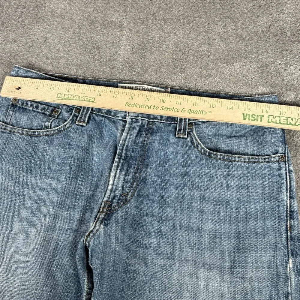 Levis 514 Jeans Mens 33x32 Slim Straight Fit Light Wash Blue Denim Cotton Y2K